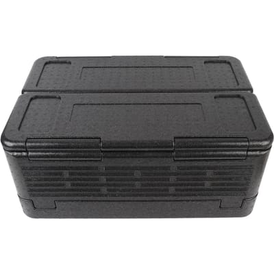 Geïsoleerde Voedseltransportbox 60L Grote Capaciteit Opvouwbare Thermische Isolatiebox voor Buiten Kamperen zwart