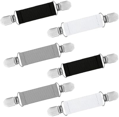 longziming -Pant- en Trui Clips - Elastische Kledingclips voor Broeken, Truien en Vesten - Vest- en Jurkaccessoires - Trekkoordvergrendeling - 3 Kleuren, 6 Stuks