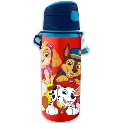 Paw Patrol drinkfles/drinkbeker/bidon met drinktuitje - rood - aluminium - 600 ml