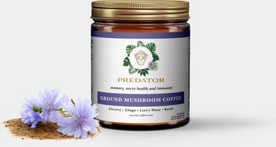 Predator - Ground Mushroom Coffee - Vrij van Caffeine - Verbeterde smaak - Chicorei wortel, Lion's Mane, Reishi en Chaga