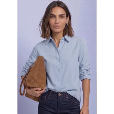 Oxford blouse met print op de rug