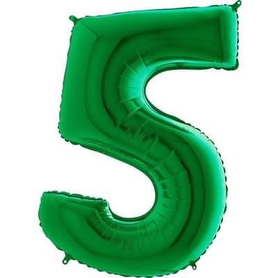 Groene Folieballon Cijfer 5 - 102 Cm Grabo