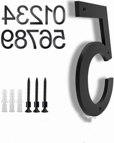 Huisnummer - Adresbord Deur - Huis Identificatie - Gepolijst Metaal - 30cm Hoog - Nummer 6