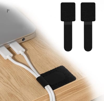 50 Stuks Kabelbeheer Set, Zelfklevende Kabelhouders en Organizers - Ideaal voor Onder-Bureau Kabelbeheer en Kabeloplossingen in Zwart