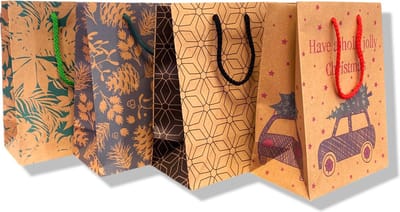4 Luxe cadeau tasjes - A5 formaat - kado tasjes met print