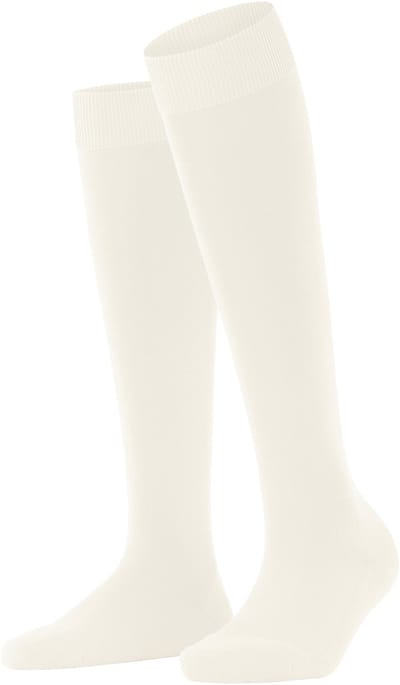 FALKE ClimaWool lang eenkleurig wol lyocell kniekousen dames wit - maat 37-38