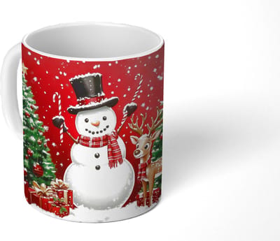 Mok - Koffiemok - Feestvreugde - Winterbos - Kleurrijk - Mokken - 350 ML - Beker - Koffiemokken - Theemok