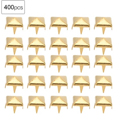 400 Sets 4MM-7MM DIY Leerbewerking Spike Klinknagels Vierkante Spike Sierspijkers Tassen Schoenen Riem AccessoiresBrons 6mm / 0.24in Dia goud