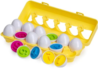 Matching Eggs kinderspeelgoed - Spellen - Educatief speelgoed - Speelgoed eieren - Multicolor - 12-delig