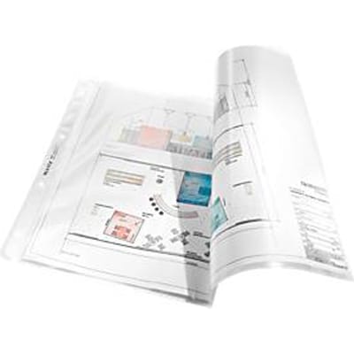 Leitz Premium Showtas A3 liggend - 30% Gerecycled Plastic - 0,13 mm - 4-gaats - 50 stuks - Transparant