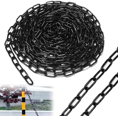 10 meter zwarte stalen ketting, 3 mm, gegalvaniseerd, ideaal voor schuttingen, schommels en hangstoelen