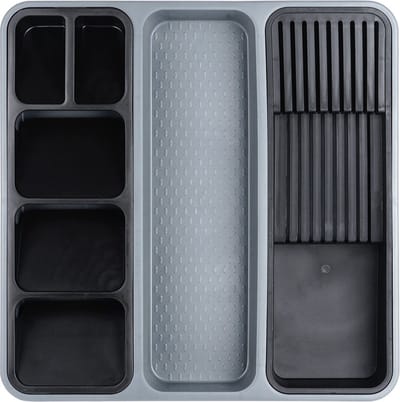 Bestekbak Grijs GREY 40x40x5 cm - Bestekhouder - Bestekcassette - Besteklade