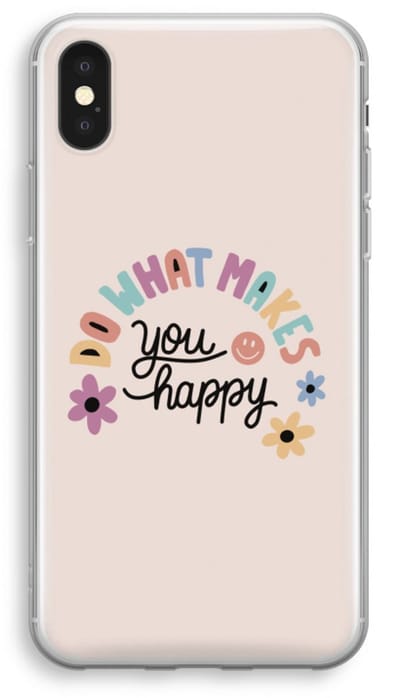 Case Company® - Hoesje geschikt voor iPhone XS hoesje - Happy days - Soft Cover Telefoonhoesje - Bescherming aan alle Kanten en Schermrand