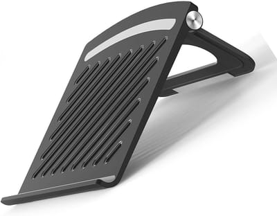 Laptophouder - Laptopstandaard - Comfortabel Werken - Driehoekige Structuur - 27 x 27 x 4 cm - Zwart