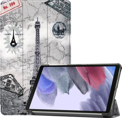 Hoesje - Geschikt voor Samsung Galaxy Tab A7 Lite - Dun & Stevig - Hardcover Book Case - Trifold Bookcase Hoes - Hard Cover - Tablethoes - Eiffeltoren