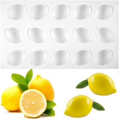 15 Cavity Silicone Mallen voor Citroenvormen, Ideaal voor Cupcakes, Muffins en Pudding, Non-stick en Duurzaam voor Thuisgebruik