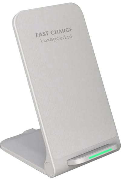 Luxegoed Draadloze Oplader Telefoon Stand 10W - Snelladen & USB-C - Geschikt voor Qi-Gecertificeerde Toestellen - Oplaadstandaard met LED Lampje - Zwart