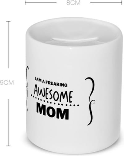 Akyol - i am a freaking awesome mom Spaarpot - Mama - geweldige moeder - liefste moeder - verjaardag - cadeau - kado - bedankje - geschenk - 350 ML inhoud