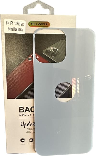 Armid Fiber Achter glas beschermer Geschikt voor: Apple iPhone 13 Pro Max (Sierrablue) Achterkant Temper Glass Protector - Back Screen Protector