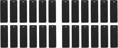 Gegraveerde Metalen Sleutelhangers - Rechthoekige Stempels - Sieraden Maken - Roestvrij Staal - 51 x 12 mm - Zwart