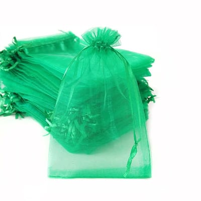 Dailygoody - Organza zakjes - Cadeauzakjes - 100 stuks - Groen - Snoepzakjes - Geschikt voor bruiloft, festival en party - 13 x 18 cm