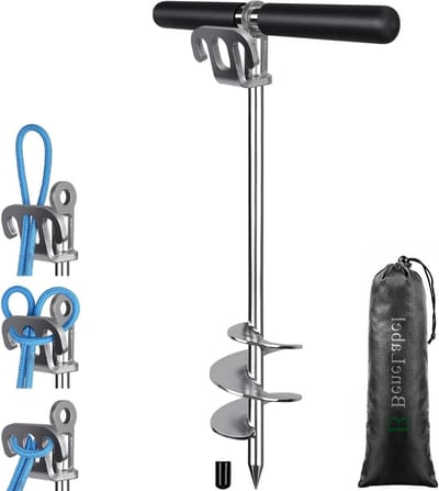 Zware Boot Anker voor Kayak en Kano, 43cm Schroef Anker voor Ondiep Water, Ideaal voor Strand en SUP met Opbergtas