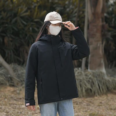 Manteau Coupe-vent Imperméable Chaud Respirant Nouveauté Automne Hiver Amoureux Sports d'Extérieur Loisirs Trois-en-un Stormtrooper Homme 4XL black