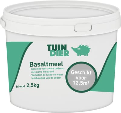Basaltmeel | Bodemverbeteraar | 100% biologisch | 3-in-1 product | In handige bewaaremmer | 2.500 gram | 2,5 kilogram