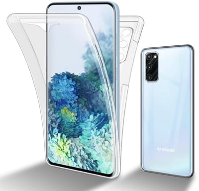 Cadorabo Hoesje geschikt voor Samsung Galaxy S20 FE in TRANSPARANT - 360° Full Body Case Cover Beschermhoes Voor- en achterbescherming, all-round bescherming met displaybescherming