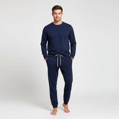 La-V pyjamaset  sportieve voor heren donkerblauw S