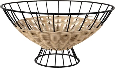 Clayre & Eef Decoratie schaal Ø 29x15 cm Zwart Metaal Fruitschaal