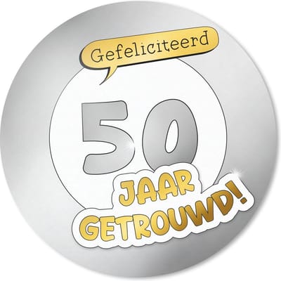 Muismat rond 20x20 cm - Mousepad Trouwen - Gefeliciteerd 50 jaar getrouwd! - Spreuken - Quotes - Ronde muismatten