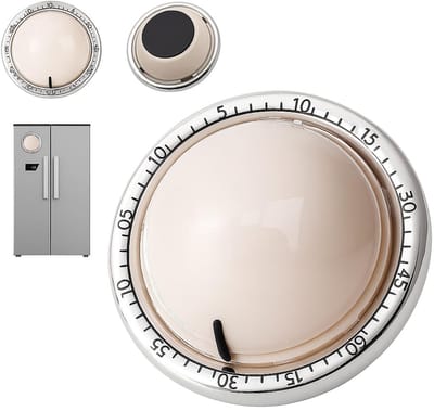 Magnetische Kookwekker - Zonder Batterijen - Retro Mechanische Keukentimer - Professionele Keukentimer - 60 Minuten Pomodoro Timer - Retro Planeet Ontwerp - Luid Alarm - Ideaal voor Bakken & Koken