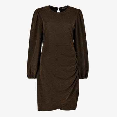 TwoDay dames party jurk zwart met gouden shimmer - Maat XS