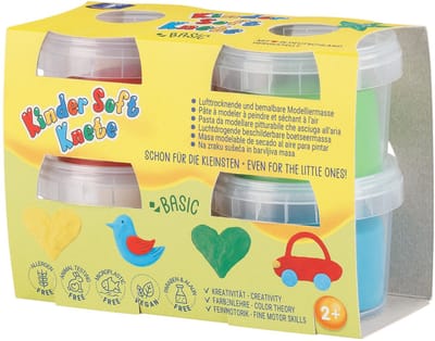 Feuchtmann klei set - zachte kinderklei 4x80g multicolor creatief.