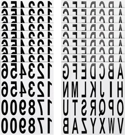 Vinyl Adresnummers en Letterstickers - Set van 10 vellen voor Buiten - Zelfklevend - Voor Thuis, Bedrijf, Appartement - Deurauto's - Adresnummer 55 x 35 cm