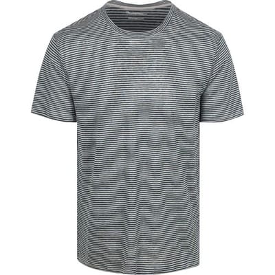 KnowledgeCotton Apparel T-shirt Streep Donkerblauw (navy) - Maat XXL - Heren - Casual T-shirts