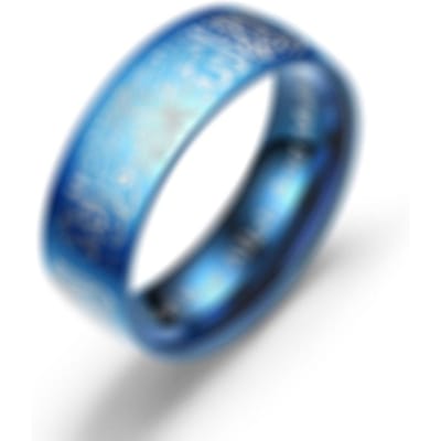 Acier Titane Anneaux Messager Coran Musulman Religieux Islamique Mots Halal Hommes Femmes Vintage Bague Anneau Dieu Arabe 11 gray
