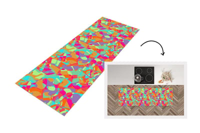 Keukenloper - Loper keuken - Lavalamp - Regenboog - Patronen - Hippie - 150x50 cm - Keukenloper vinyl