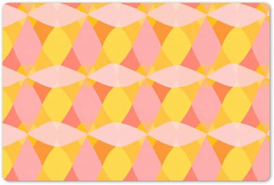 Placemats 45x30 cm - Placemat kunststof - 1 stuk - Kleurrijk - Ruitpatroon - Bladvormen - Borden onderleggers - Decoratie voor op tafel - Keuken tafeldecoratie accessoires - Vinyl onderlegger - Tafelversiering