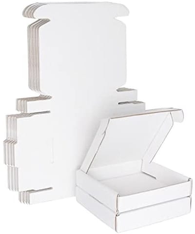 Witte Golfkartonnen Verzending Dozen 100x100x20mm voor Postverzending, Verpakking en Cadeaus (25 Stuks)