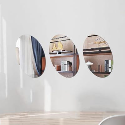 3 Stuks Zelfklevende Acryl Spiegels, 20x29cm Wanddecoratie, Plastic Spiegel Tegels, 2mm Dikte, Perfect voor Thuis en Interieur Styling