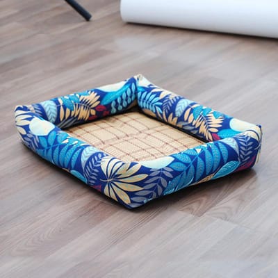 Tapis rafraîchissant d'été pour animaux de compagnie Tapis avec bordure Niche carrée pour petits chiens Teddy S  45 * 35cm