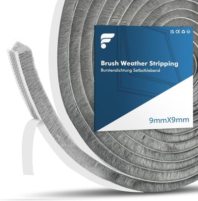 Zelfklevende Borstelafdichting voor Deur en Raam - Tochtstrip 5 Meter, Zwart