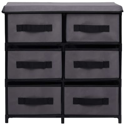 vidaXL - Opbergkast - met - 6 - lades - 55x29x55 - cm - staal - grijs