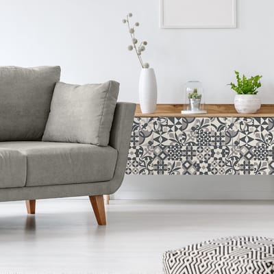 Decoratieve meubelstickers - 24 authentieke Linza cementtegel meubelstickers - 24 stickers 10x10cm