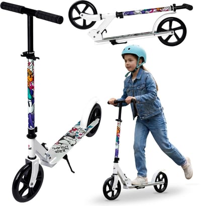 DISNEY Minnie Mouse Jeugdige metalen tweewielige step 200 mm met rem en voetsteun, opvouwbaar tot 100 kg