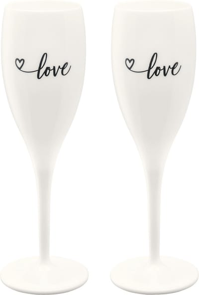 Champagneglas, 0.1 L, Set van 2, Organic, 'Love' - Koziol | Cheers No. 1