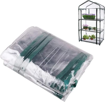 Kleine 3-tier Plantenkas Cover met Roll-up Ritsdeur - Transparante PVC Hoes voor Mini Kassen