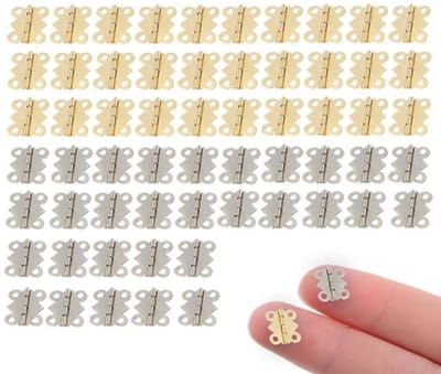 Dailygoods - Kleine Inklapbare Scharnieren van Roestvrij Staal, 90 Graden, Set van 60 Stuks